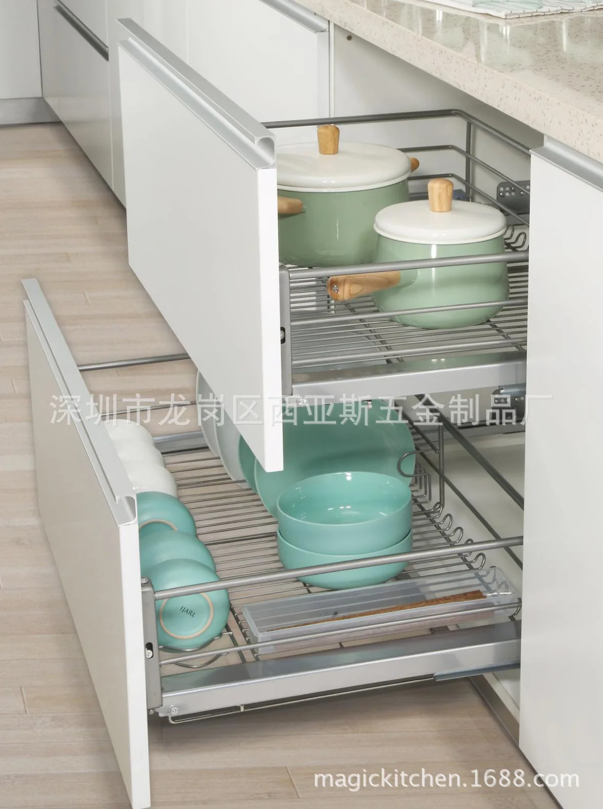 

Furnace pull basket damping track flat basket dish pull basket