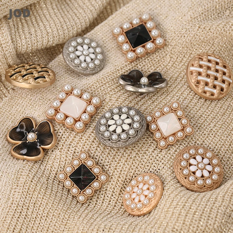 Винтажная металлическая Золотая брендовая пуговица для одежды Женское пальто