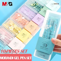 mg colorful morandi gel pen set quick drying kawaii color bulletneedle tip 0 35mm0 5mm black ink school stationery supply