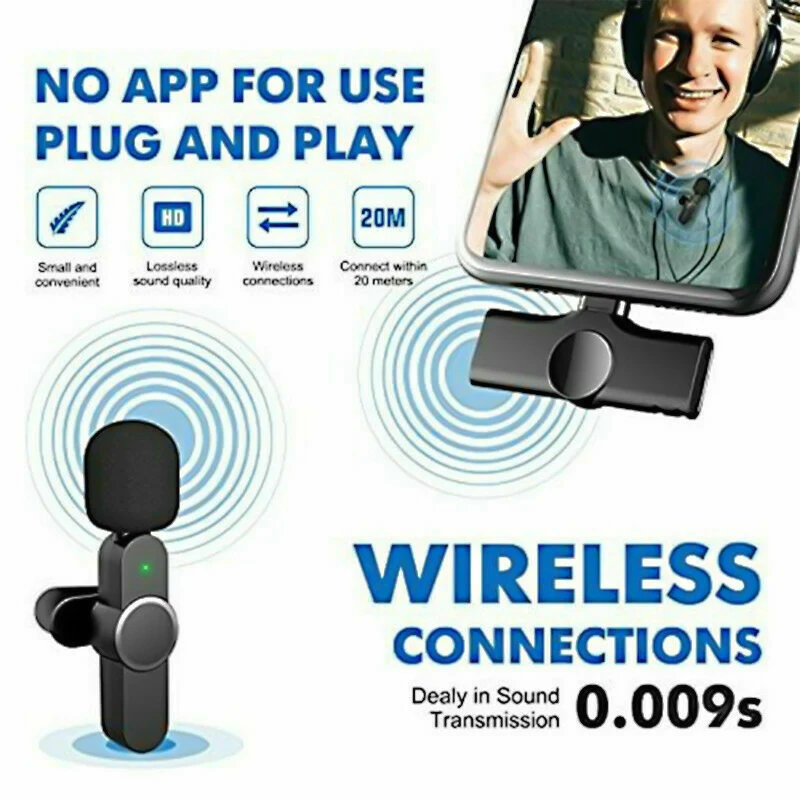 Беспроводной петличный микрофон 1se для Android 64 дБм мини-микрофон записи аудио и