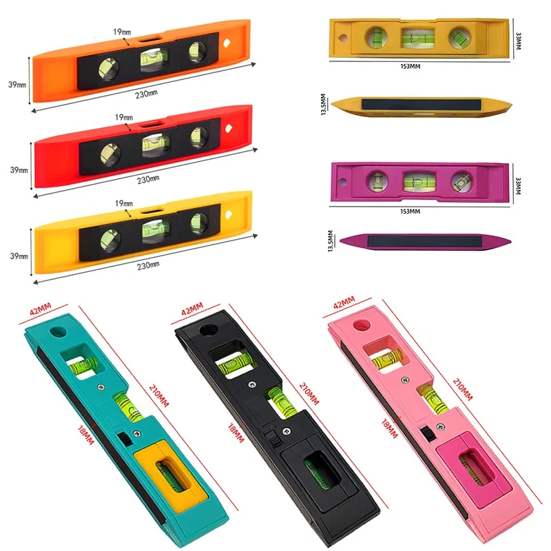 

3 Bubble Spirit Level Bubble Ruler Magnetic ABS Vertical Horizontal 45 Degree Bubble Level Measuring Instrument Tool