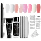 Mtssii 16 шт. набор УФ-геля Быстрый строительный гель полная половинная ложная французская акриловая насадка для наращивания ногтей Клей для нейл-арта Кристальные наконечники для маникюра