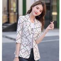 new spring and summer ladies korean plaid suit jacket women temperament self cultivation western style short suit jacket
