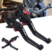 motorcycle cnc short brake clutch levers for yamaha tmax500 tmax500 2010 2011 logo tmax adjustable handles lever accessories
