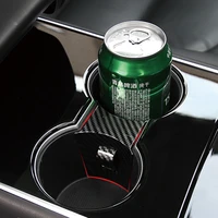 car central control armrest water cup limiter cup holder storage box modification carbon fiber accessories for tesla model 3