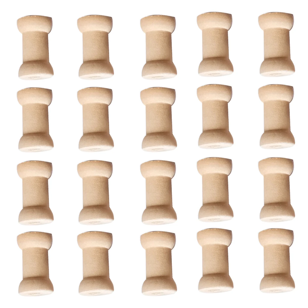 

20pcs Retro Wooden Bobbins Wood Hand Crafts Thread Spool Sewing Craft Tool