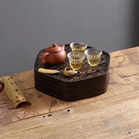 handmade lacquer bamboo tea set storage tea tray cosmetic box dual use storage box japanese chinese dry bubble tea tray