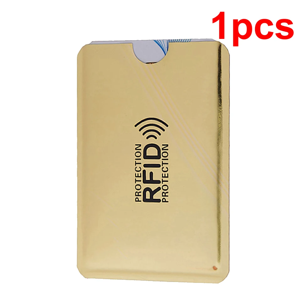 1pcs Анти Rfid кошелек Блокировка ридер замок банк держатель для карт Id банковский Чехол для карт металлический держатель для кредитных NFC алюминий 6*9,3 см - Цвет: 1pcs