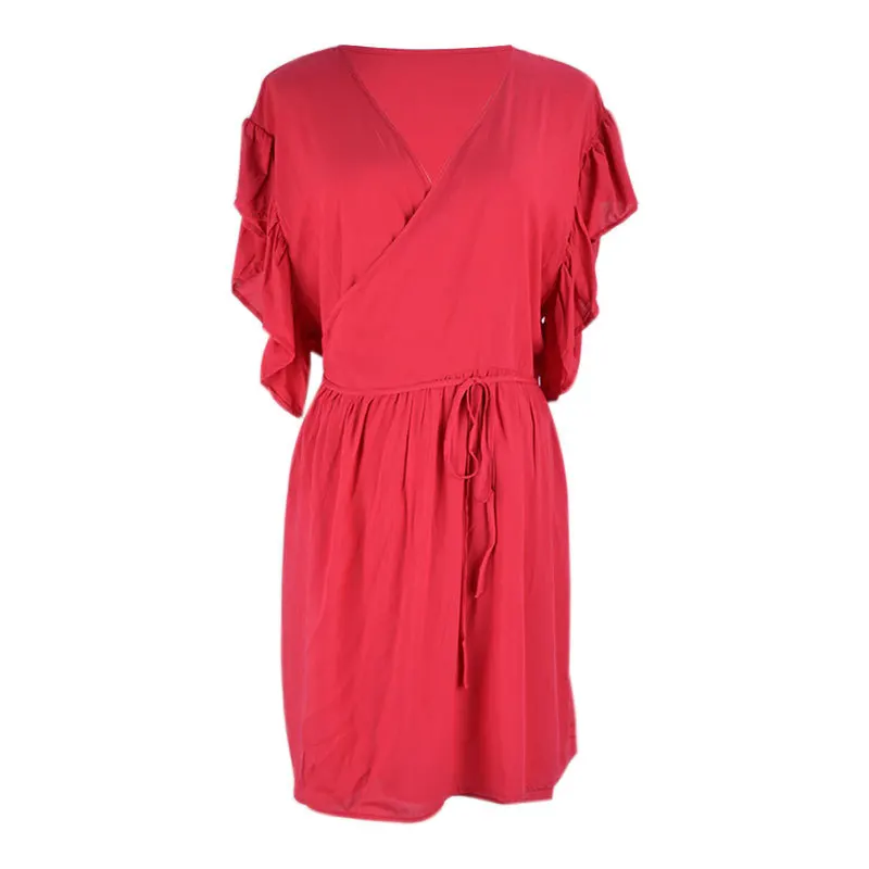 Пляжная накидка красный искусственный шелк пляжные костюмы туники кафтан