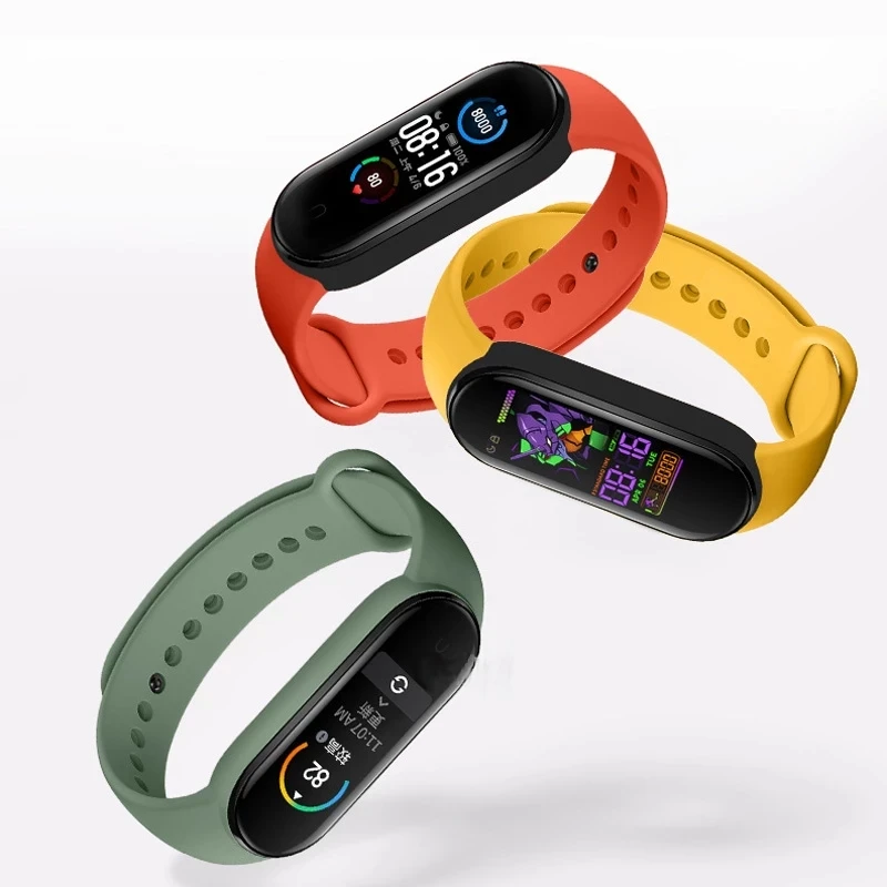 

For Mi Band 6 Silicone Strap Soft Solid Color Original Sports Wrist Straps For Xiaomi Mi Band 6 5 4 3 Global Version Accessories