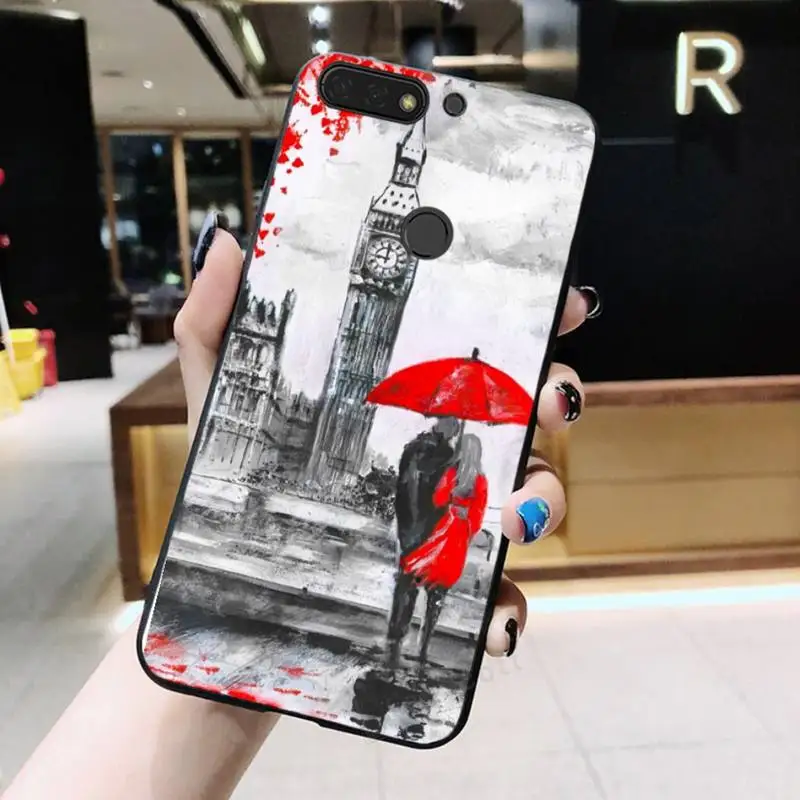 

Fashion London Paris New york Lover Autumn Phone Case For Huawei Honor 7C 7A 8X 8A 9 10 10i Lite 20 NOVA 3i 3e