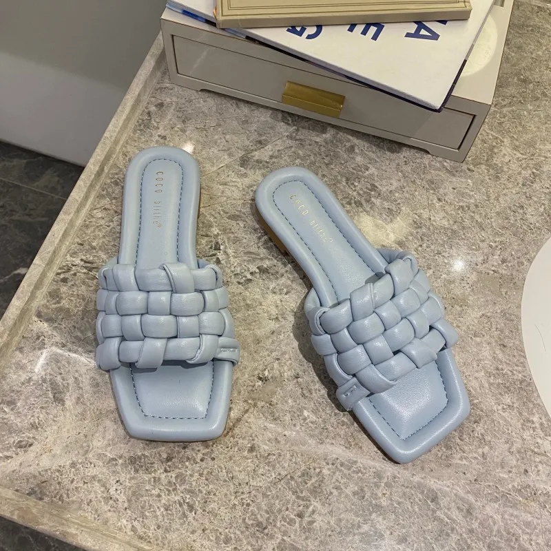 

Brand Woven Fashion Slippers Women New Open-toed Soft Bottom Trendy Sandals And Slippers All-match Casual Outdoor Women's Shoes