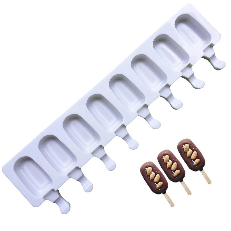 

Traditional 4/8 Hole Silicone Ice Cream Forms Popsicle Molds DIY Homemade Dessert Freezer Juice Ice Pop Cube Maker Mould