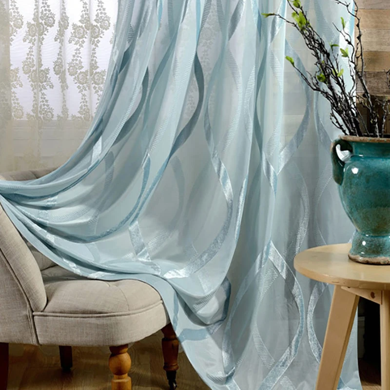 Жаккардовые шторы белая прозрачная вуаль для окон Современная гостиная спальня