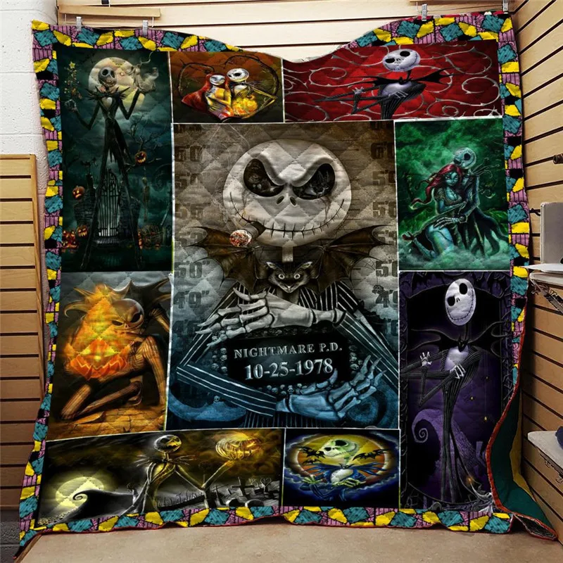 Покрывало с 3D принтом черепа Jack покрывало мультипликационным цифровым модное
