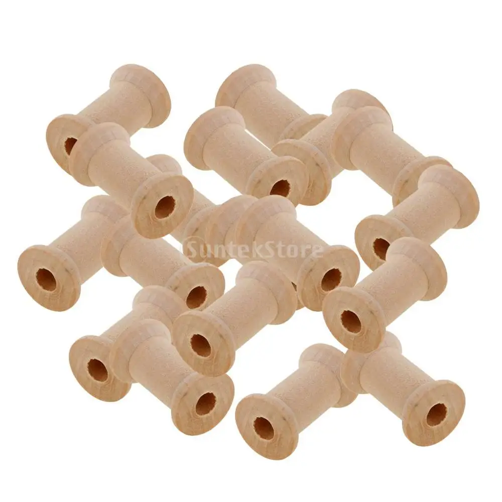 20 шт. винтажные пустые катушки из натурального дерева для катушек инструмент