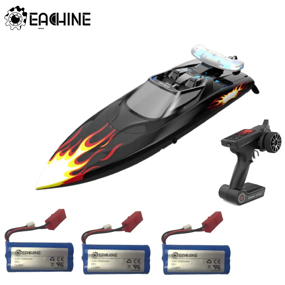 

Eachine EBT04 2.4G 4CH 40km/h RC Boat Brushless Motor Remote Control Boats for Adults w/ Colorful Lights Water Cooling System