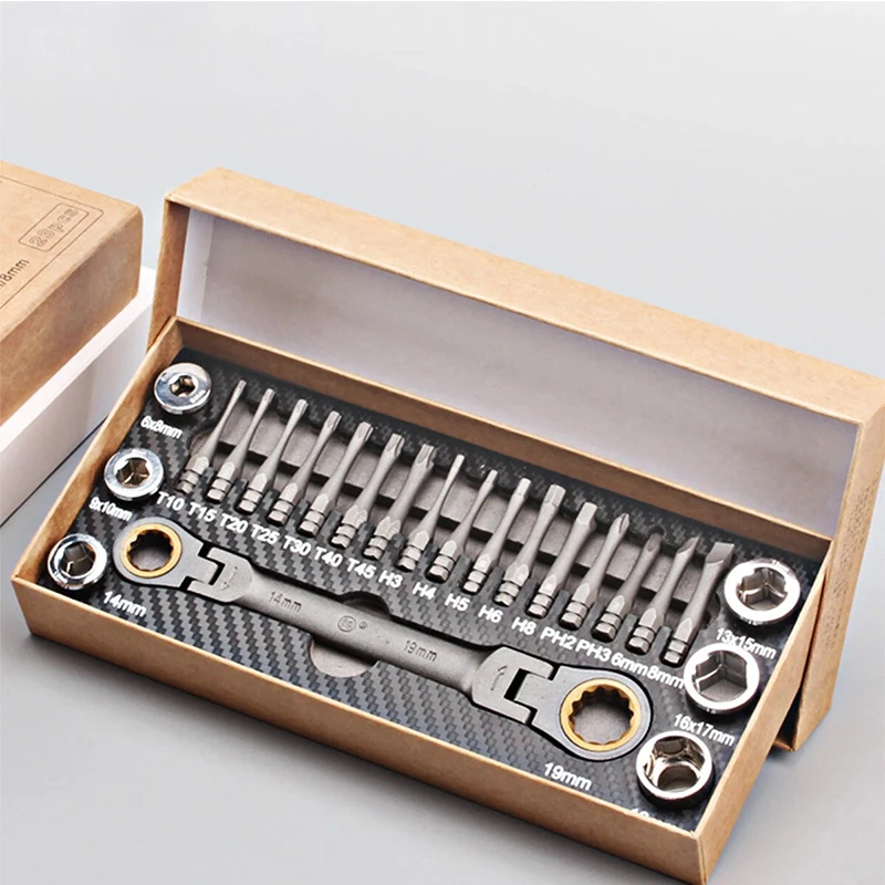 

Multifunction Ratcheting Socket Wrench Set Metric with Adapter Socket Screwdriver