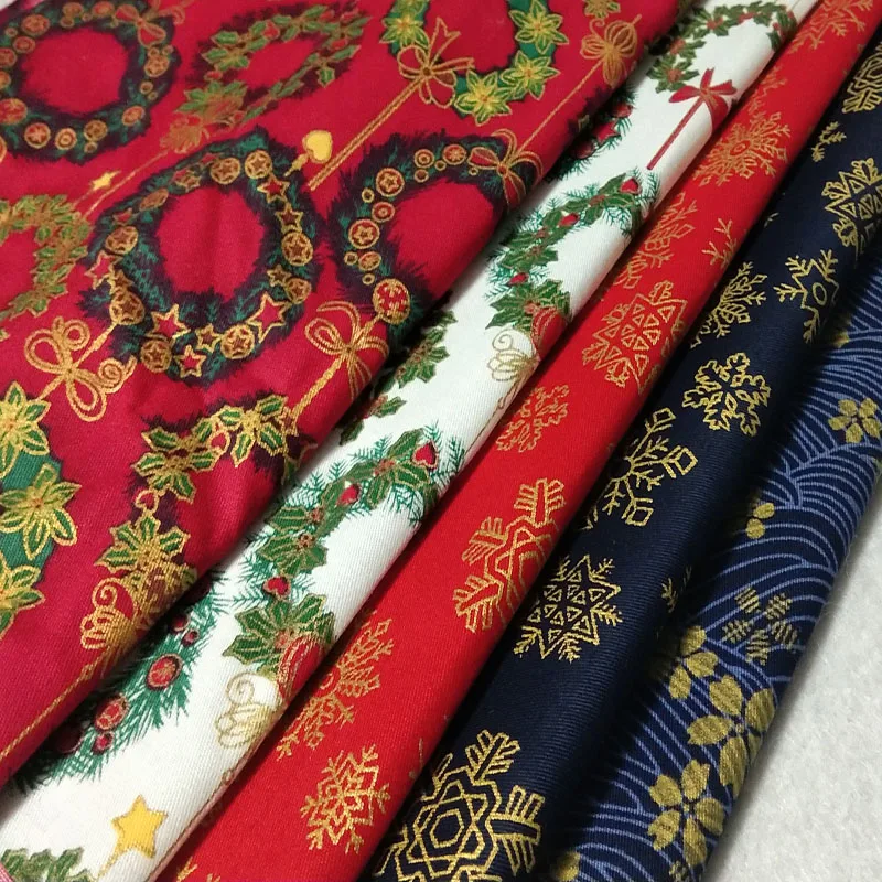 5 шт. новогодний цветочный венок с золотым тиснением 25x23 см|Ткань| |