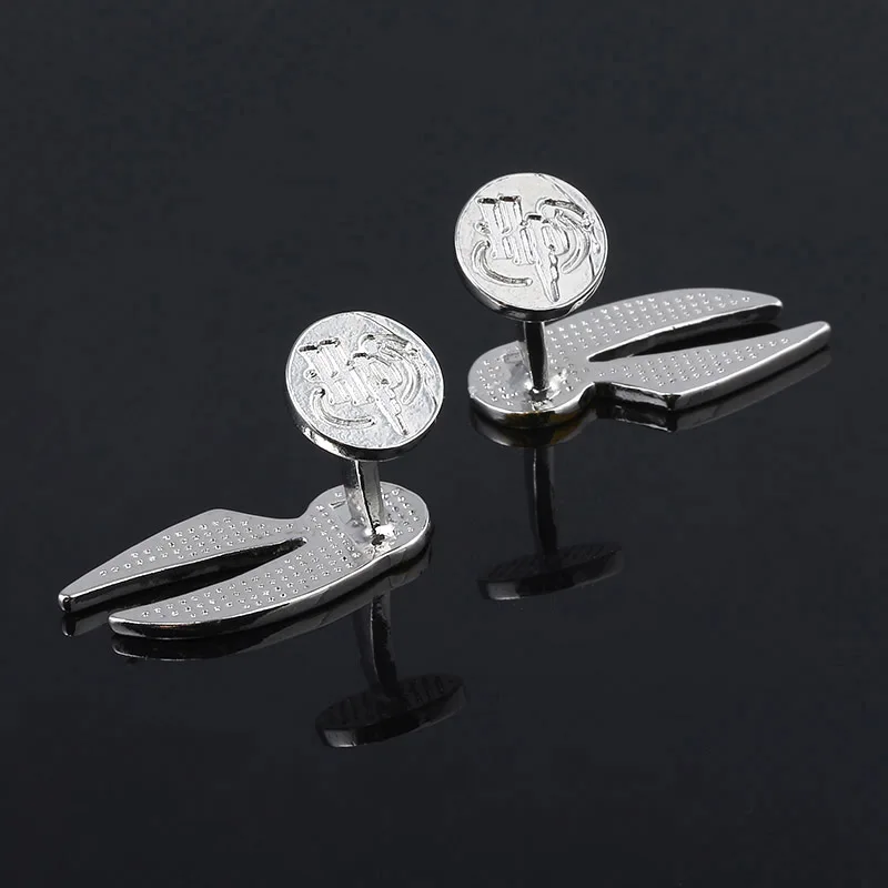 SG 5 Style Movie Potter Cufflinks Time Turner Sorting Hat Golden Snitch HP Letter Tie Clips Avengers Superhero Jewelry