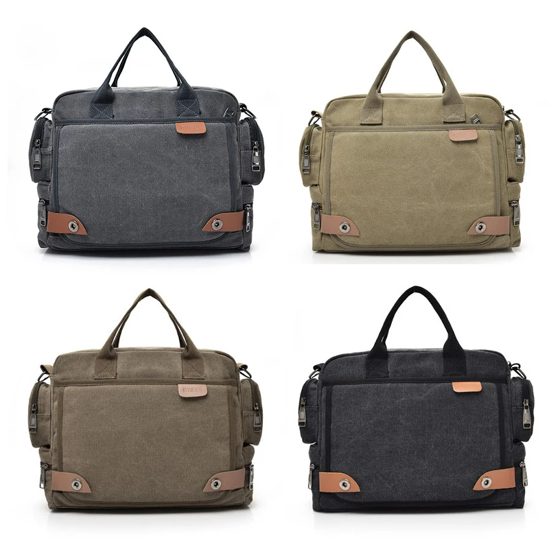Scione Men Canvas Messenger Bags Brand Business Men's Briefcase Handbags Retro Multifunction Vintage shoulder Bag For Male |