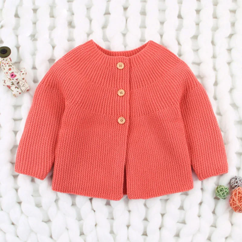 BN154-Red Sodawn Autumn Baby Girl Sweaters Kids Clothes Children Knitted Coat Toddler Costume Cute Soild Girl Cardigan Jacket - Цвет: BN154-Red