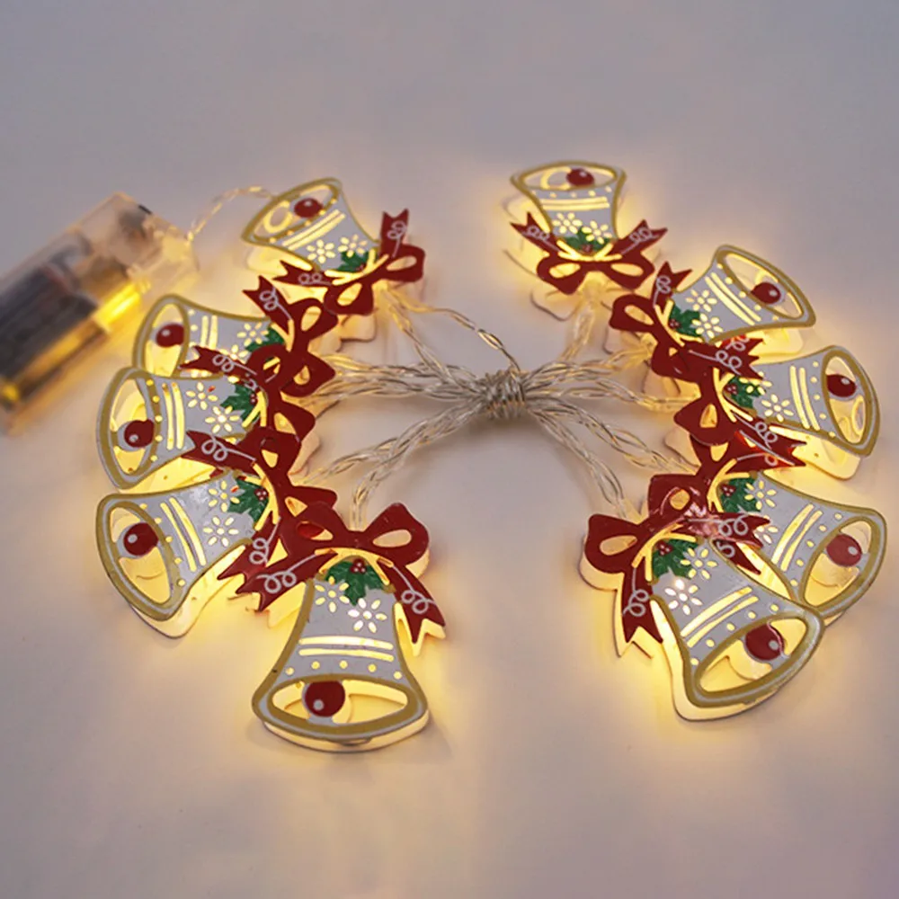 Рождественский светодиодный светильник гирлянда снежинка Санта Клаус
