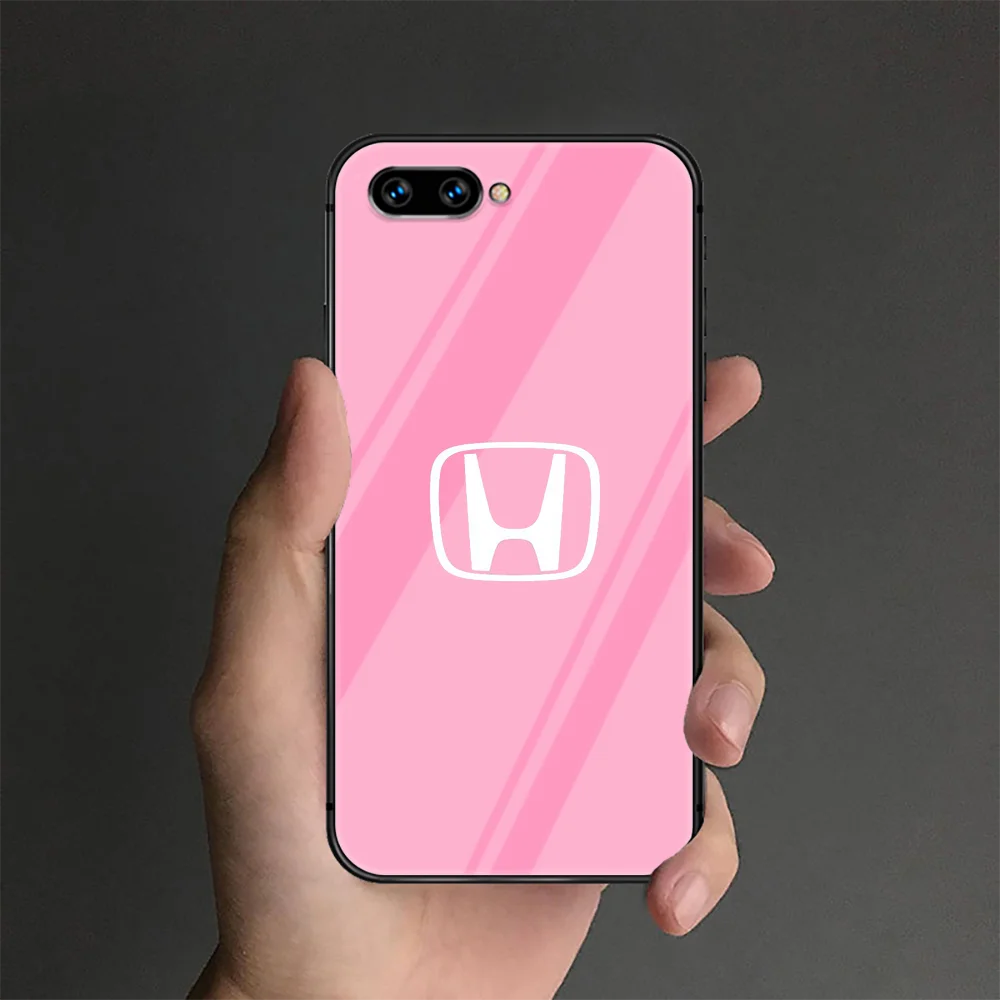 

Car Civic Type R Honda Phone Tempered Glass Case Cover For Huawei Honor 7 8 9 10 20 A X I Lite Black Etui Hoesjes Black