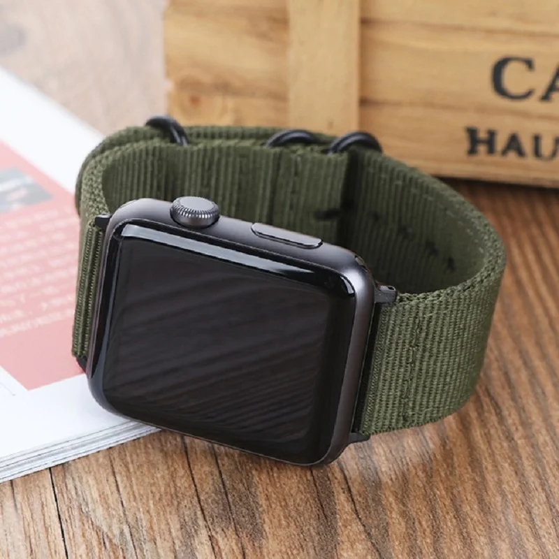 Наручных часов Apple Watch версии 5/4/3/2/1 спортивный кожаный браслет нейлоновый ремешок