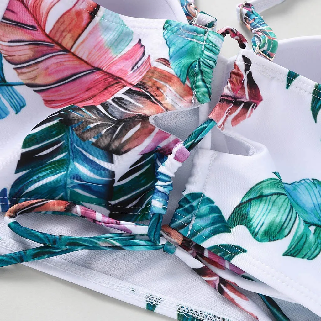 

Women's Swimming Suit 2021 Women Falbala High Waisted Bikini Set Push-Up Swimsuit Bathing bathing suit women beach dress