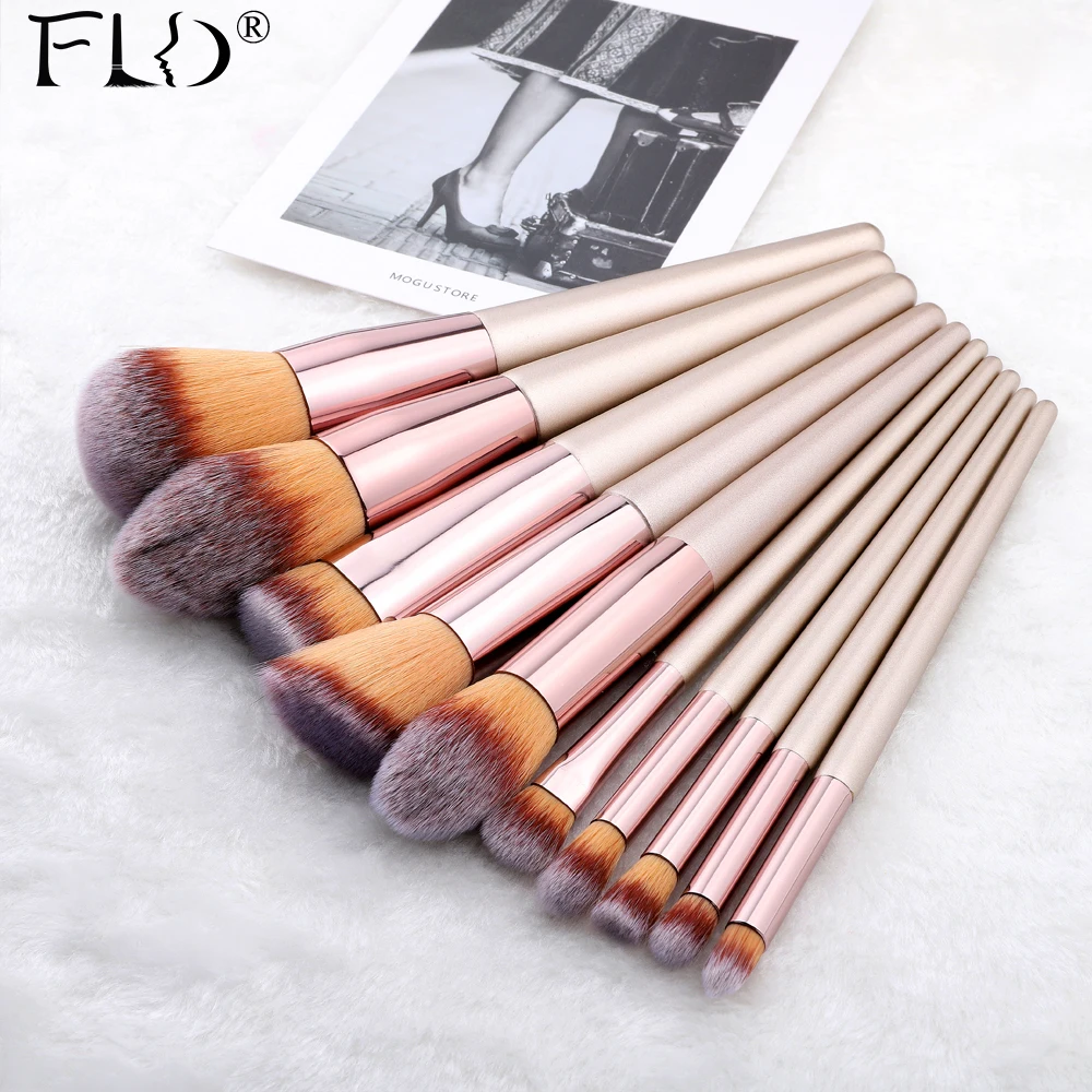 FLD 9/10 штук кисти для макияжа Кабуки набор основы пудры румян теней консилера