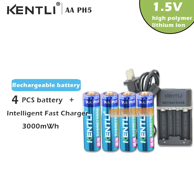 4 перезаряжаемых литий полимерных ионных литиевых аккумулятора 1 5 в AA +