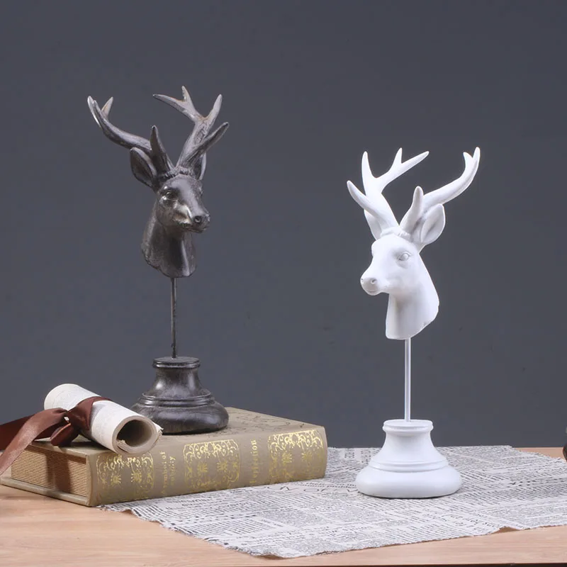 Страна винтажная Скандинавская полимерная миниатюрная голова оленя Лось