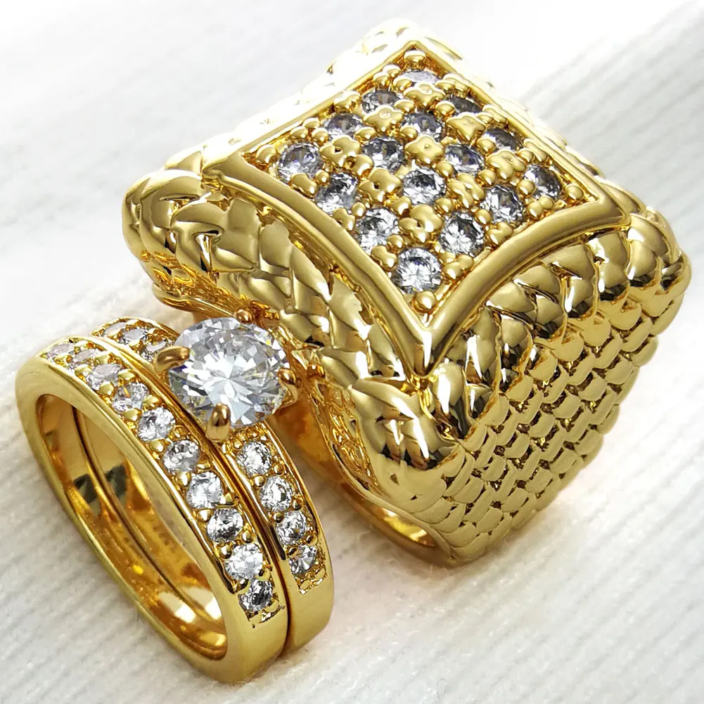 

Prong setting zircon Men women ring wedding Domineering Couple ring Party men size 8 to 15, women size 5 to 10 R105, R280
