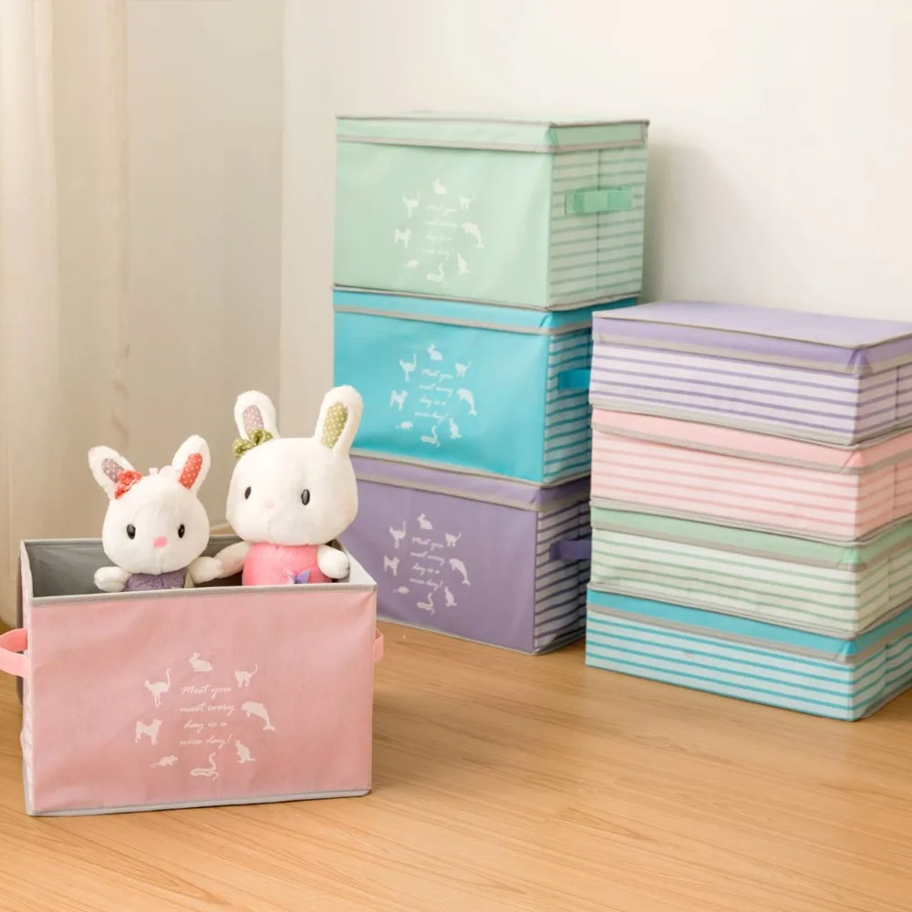 2 шт складные ящики для хранения одежды органайзер игрушек закуски коробка кейс