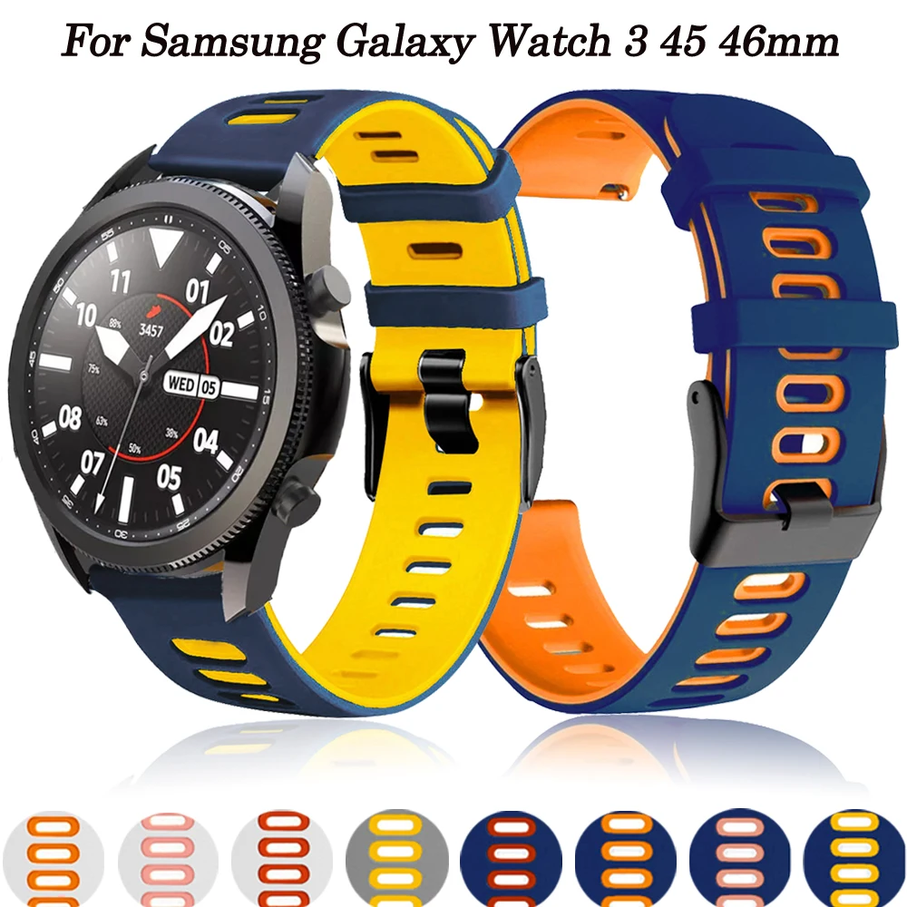 

Ремешок силиконовый для наручных часов, браслет для Samsung Galaxy Watch 3 45 46 мм/Gear S3 Classic, аксессуары для смарт-часов, 22 мм