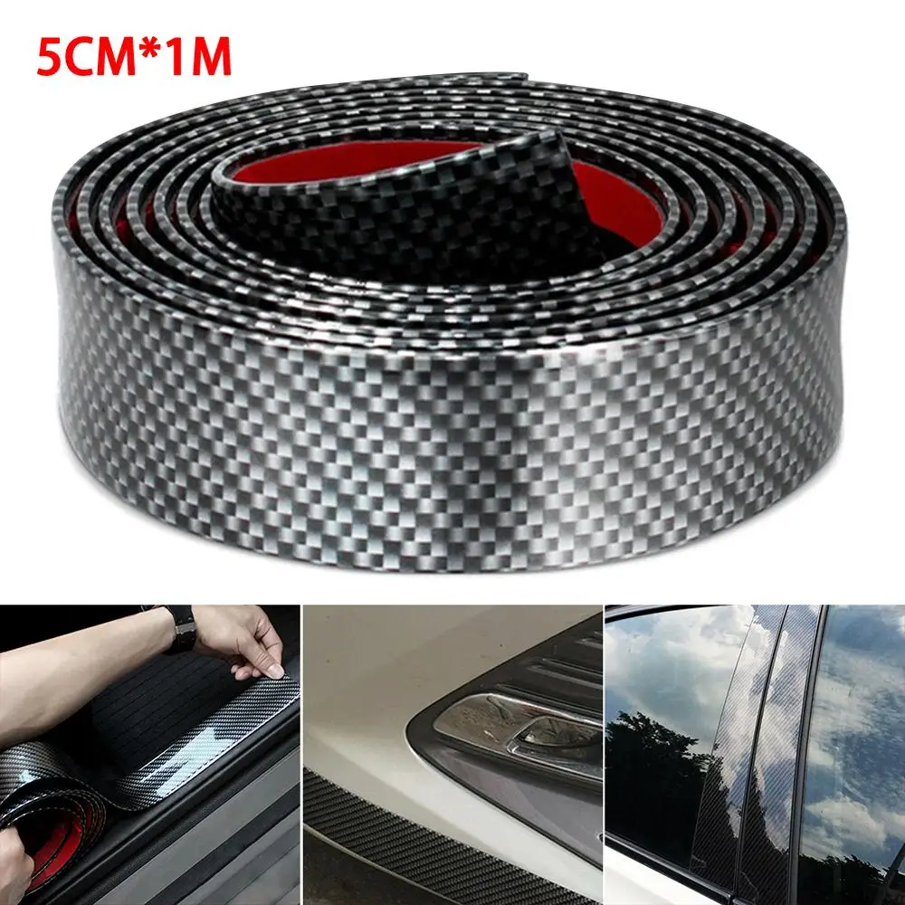 

Multipurpose 5CM*1M Car Sticker Carbon Fiber Rubber Edge Guard Strip Door Sill Protector Wholesale Quick delivery Dropshipping