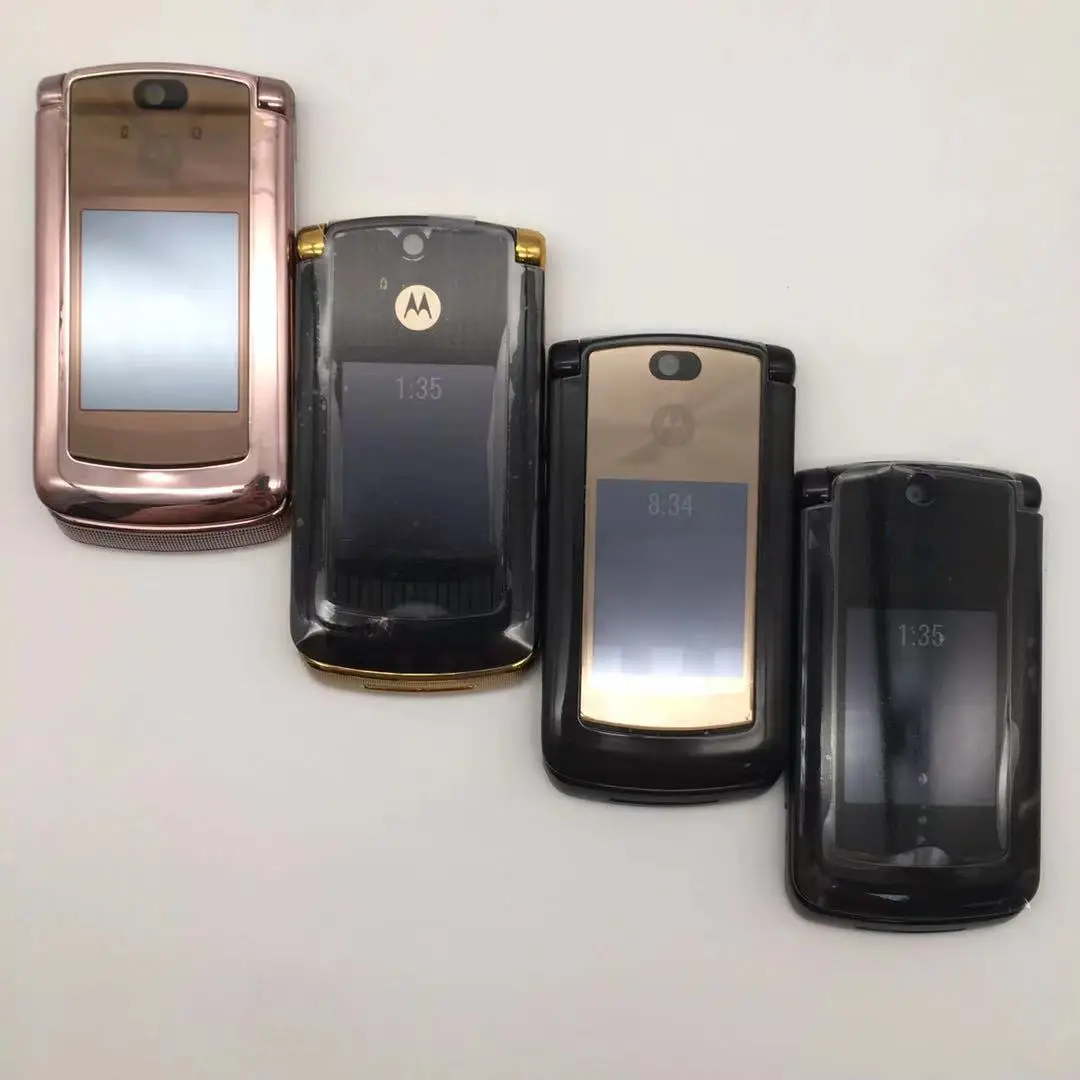 motorola v8 refurbished original unlocked luxury version 2 2 240x320 pixels 770mah gsm flip mp3 cellphone fm radion phone free global shipping