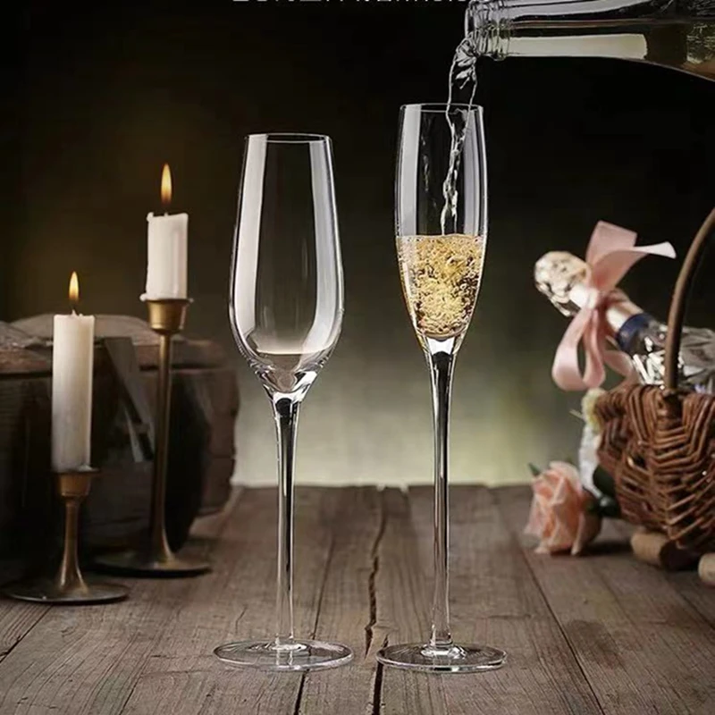 

2PCS/Cristal Champagne Gift Box A Pair of Goblets Insts-style Nordic Wine Glasses for A Wedding