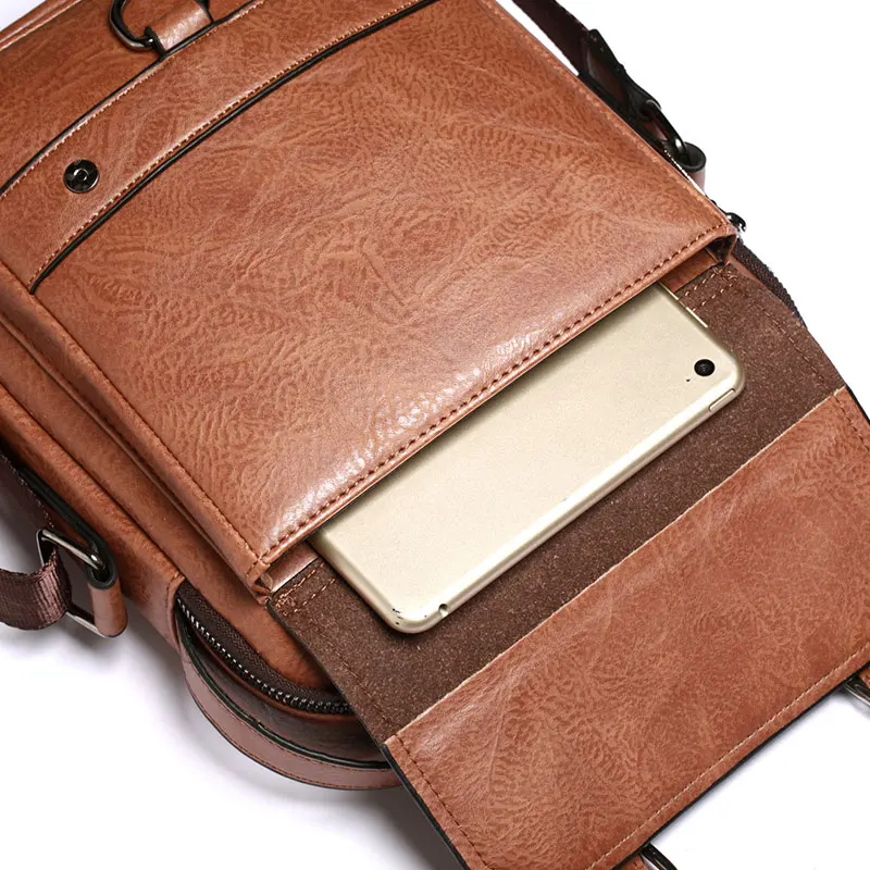 new mans crossbody shoulder bag multi function men handbags large capacity pu leather bag for man messenger bags tote bag free global shipping