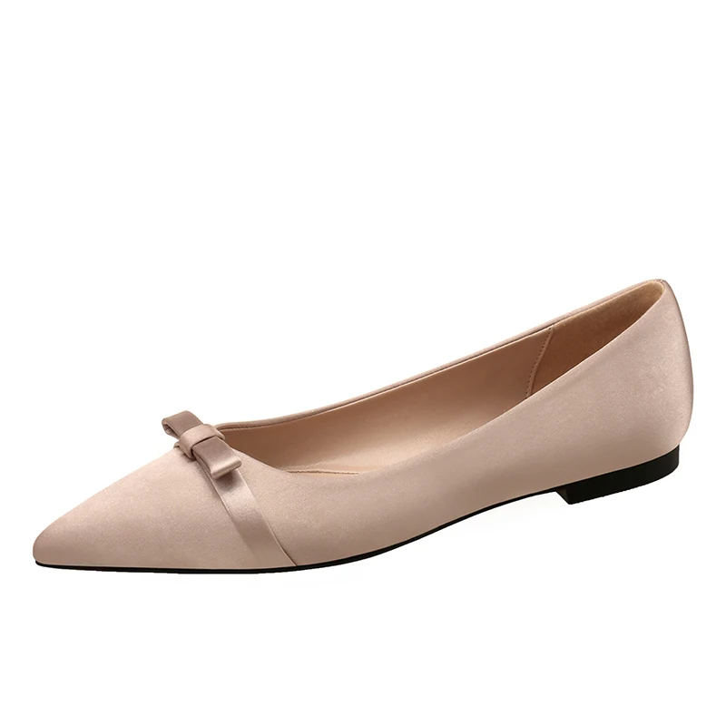 2020 г. Весенне-летние тонкие туфли с острым носком женские атласные Красного цвета