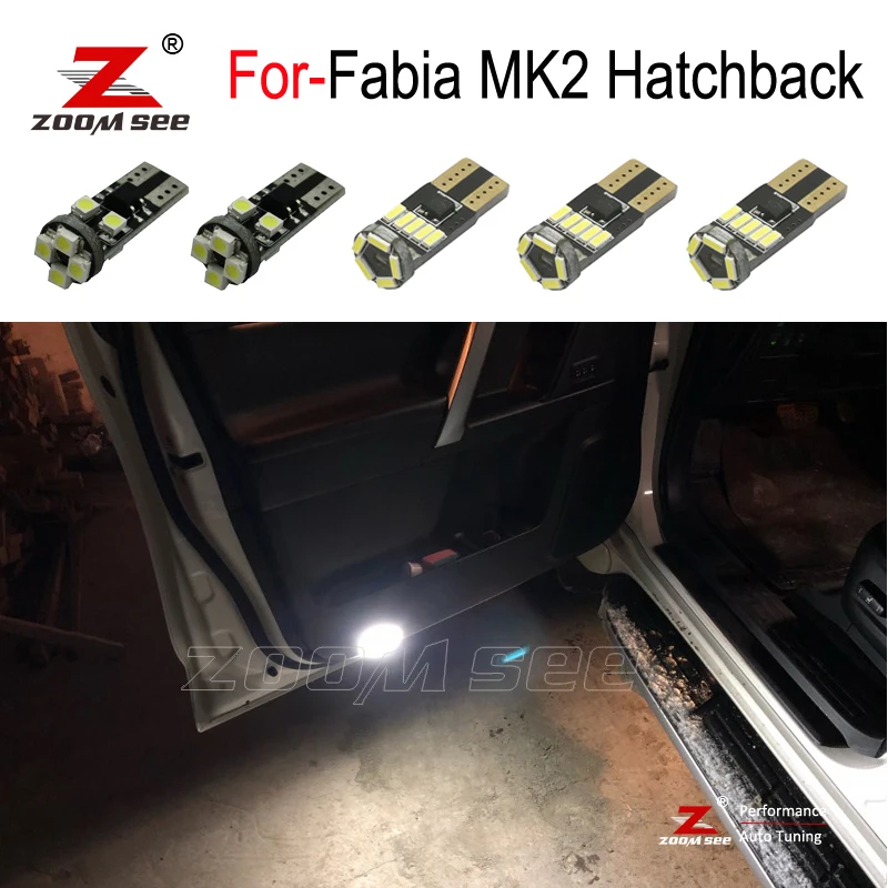 13 шт. светодиодный светильник для двери + купольный Skoda Fabia 2 MK2 MK II хэтчбек (2008