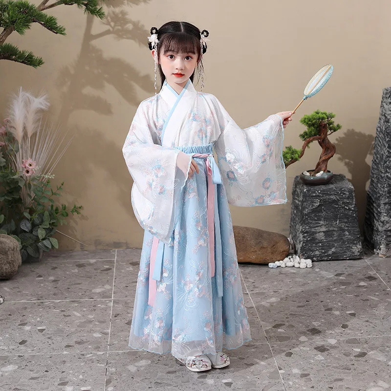 

2020 Folk Dance Vintage Princess Outfit Chinese Dress Traditional Chinese Costumes For Girls Hanfu Fairy Dress
