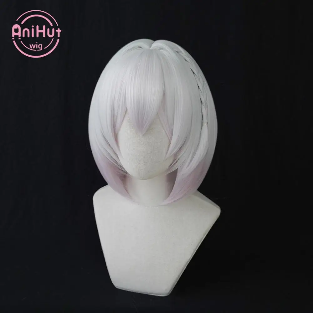 Парик для косплея HMS Sirius из термостойких синтетических волос розовый белый парик