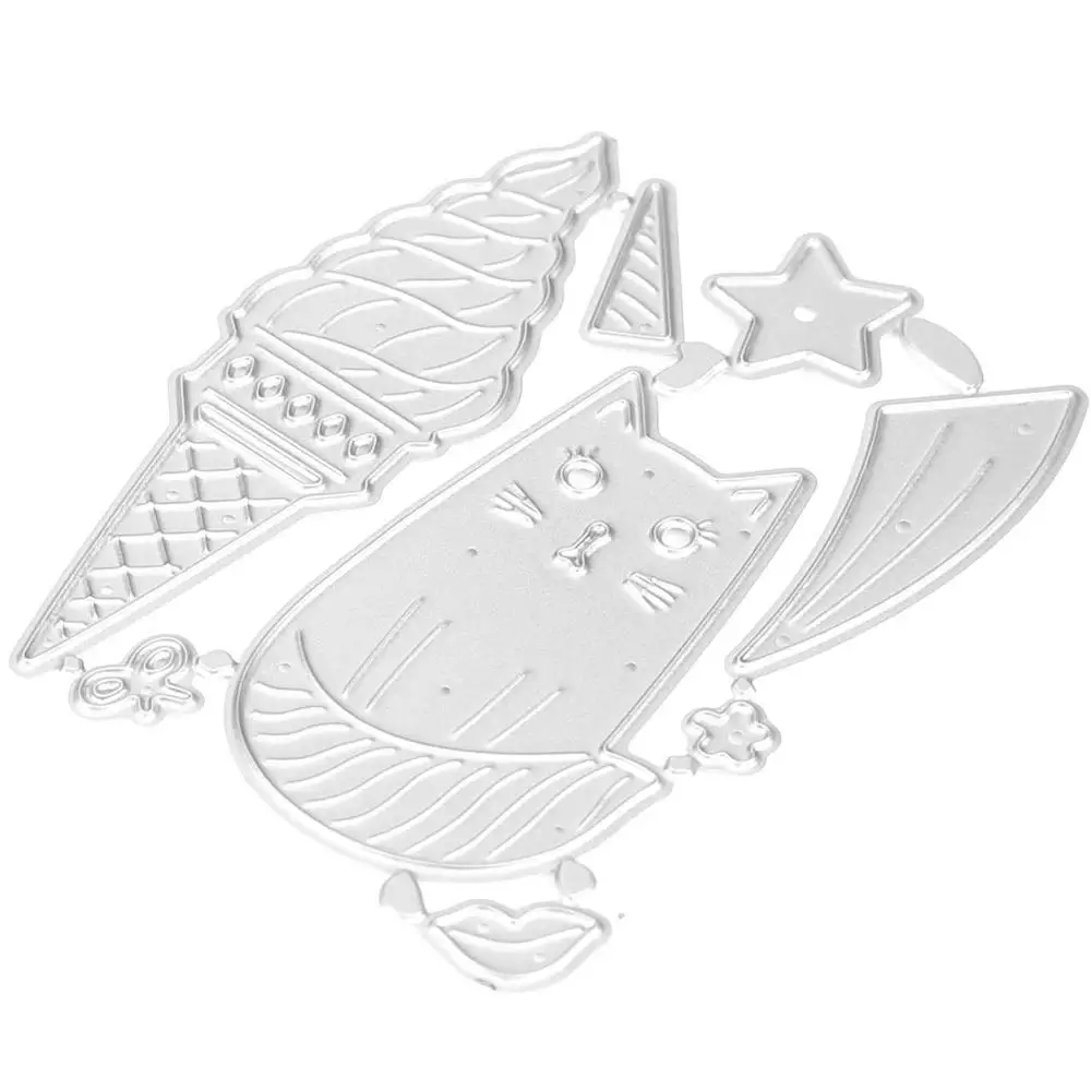 Новое милое мороженое для вечеринки металлические резные штампы кошек сделай