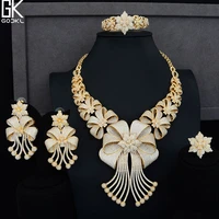 godki big luxury 4pcs african jewelry sets for women wedding cubic zircon crystal cz engagement indian gold bridal jewelry sets