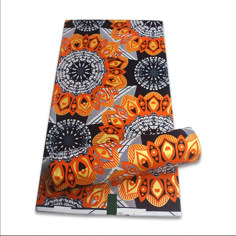 

High Quality Veritable Golden Wax Guaranteed 100% Cotton Fabric 2021 Newest African Batik Fabrics Ankara Real Printing Wax-S210