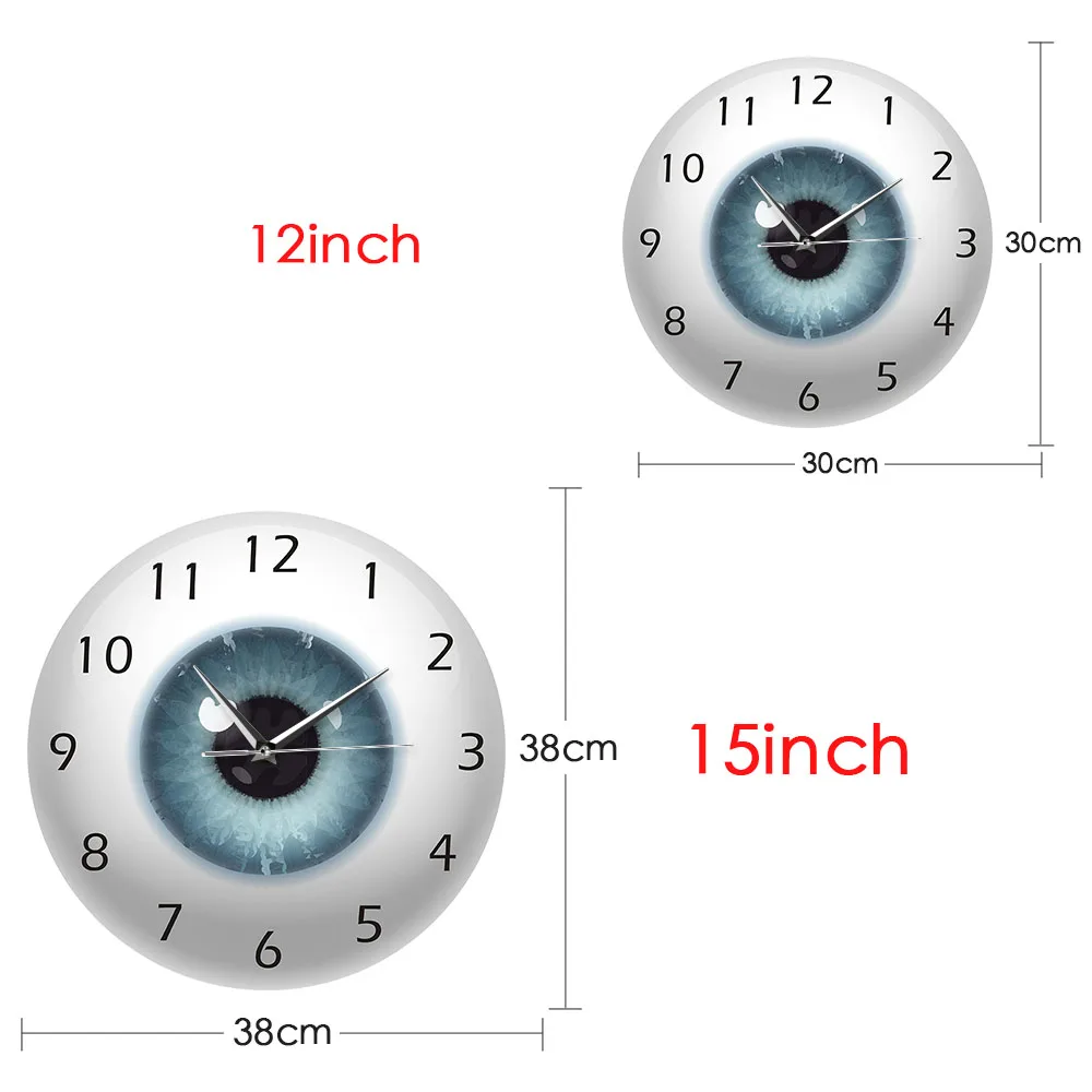 Настенные часы с голубым глазным яблоком и красивыми контактами для студентов