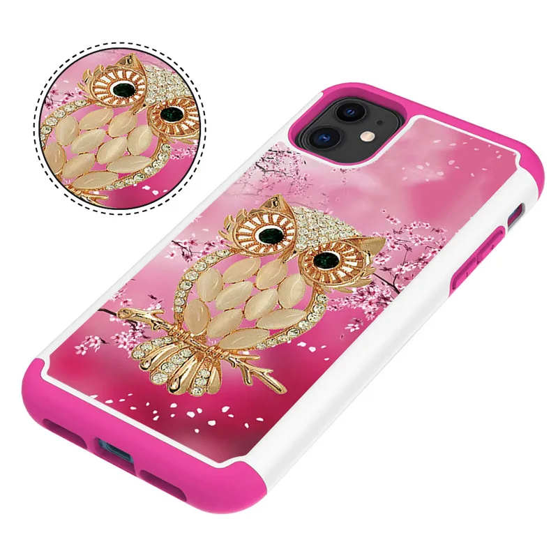 PC силиконовый чехол 2 в 1 ювелирный антидетонационный для iphone 6 7plus 8 X XSmax XR 11 pro max 5 |