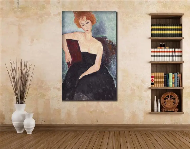 Настенное искусство абстрактная картина маслом фигурка женщины с красной